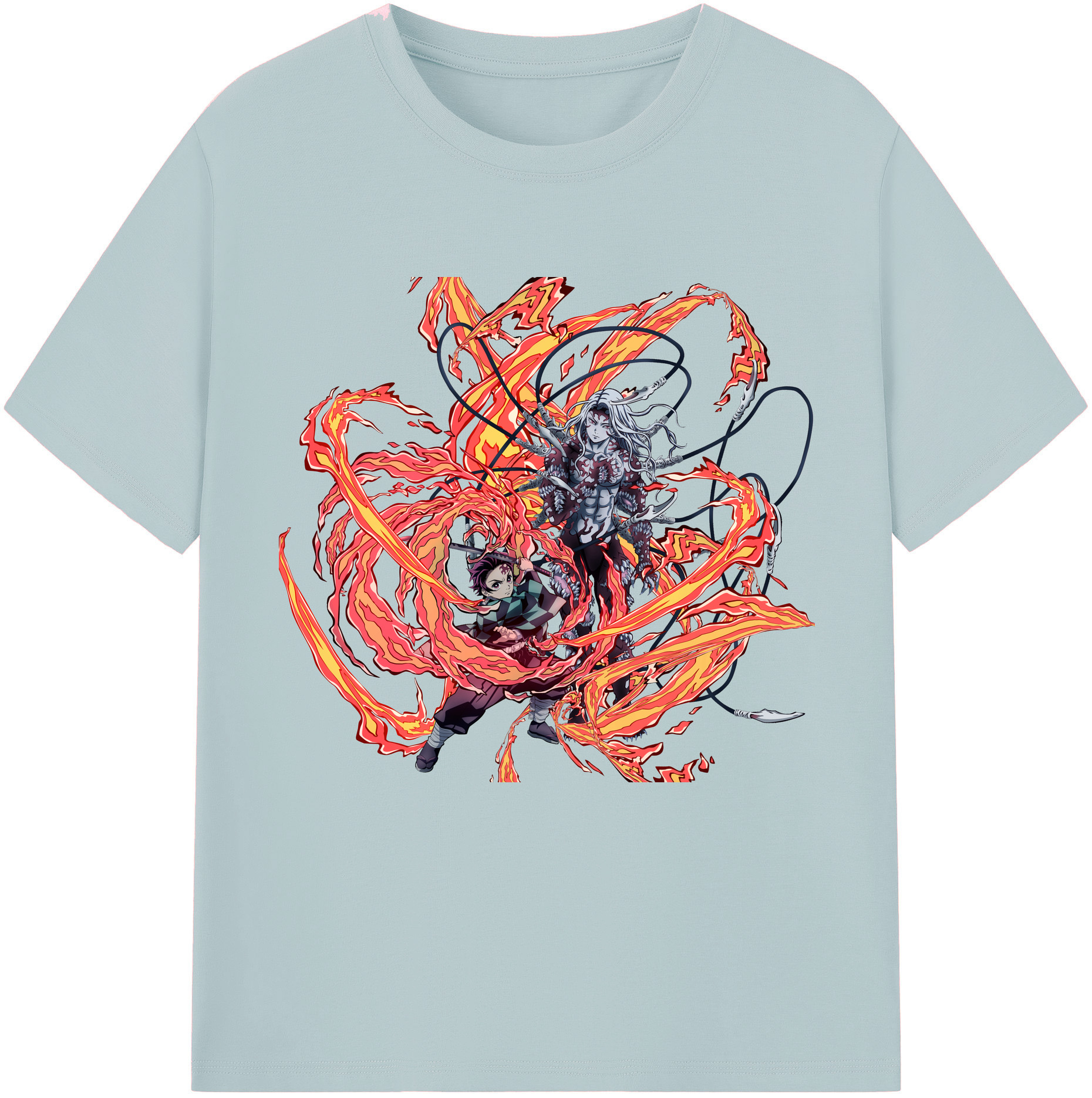 （画像用） 鬼滅の刃 竈門 炭治郎／かまど たんじろう Kamado Tanjirou 綿100％半袖Tシャツ（フロントプリント）